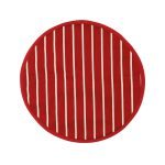 Rushbrookes Butcher's Stripe Hob Cover - Red