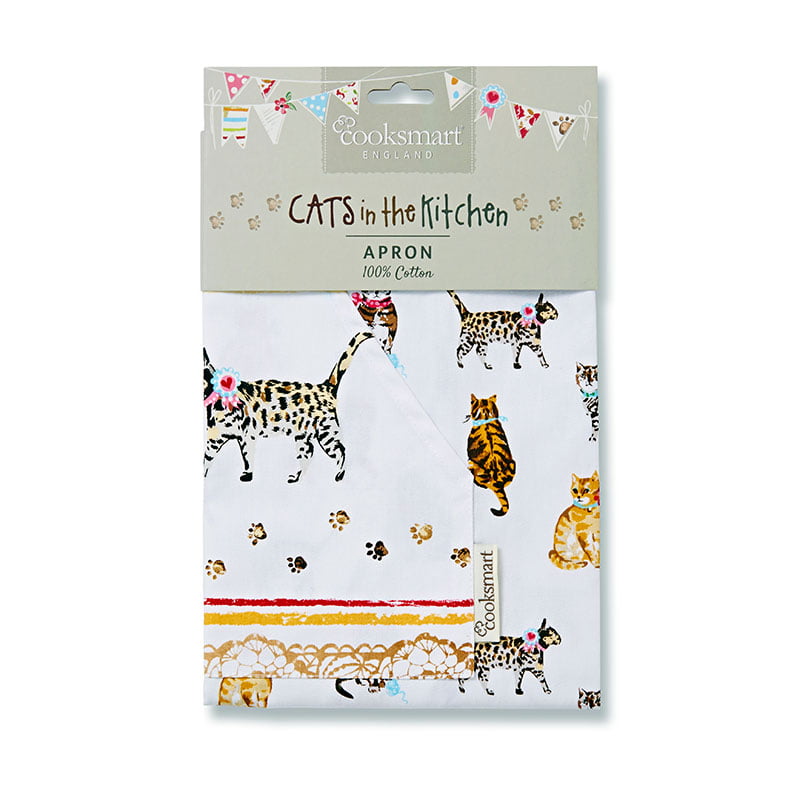 Cooksmart Cats on Parade Cotton Apron, Multi-Colour-81743