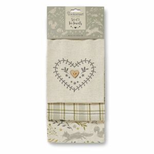 Tea Towels Woodland Design Set of 3 by Cooksmart -0