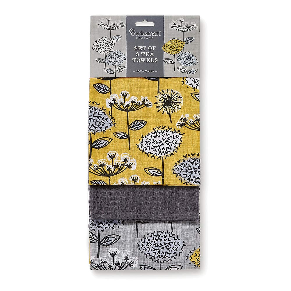 Tea Towels Retro Meadow Design, pack of 3 by Cooksmart -0