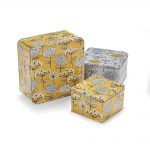 Cake Tins Set of 3 Retro Meadow Square Mustard from Cooksmart -0