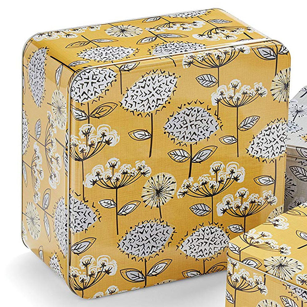 Cake Tins Set of 3 Retro Meadow Square Mustard from Cooksmart -2141
