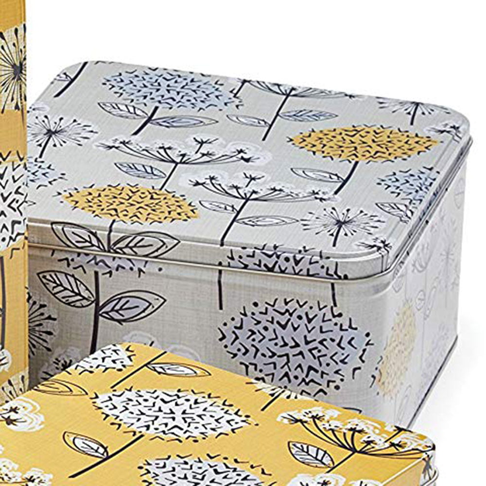 Cake Tins Set of 3 Retro Meadow Square Mustard from Cooksmart -2142
