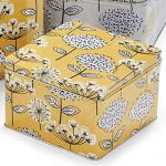 Cake Tins Set of 3 Retro Meadow Square Mustard from Cooksmart -2143