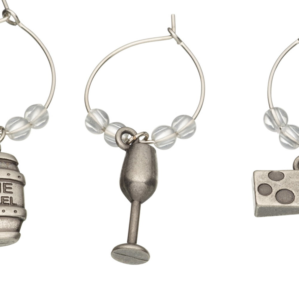 BarCraft Set of 6 Decorative Wine Charms-82314