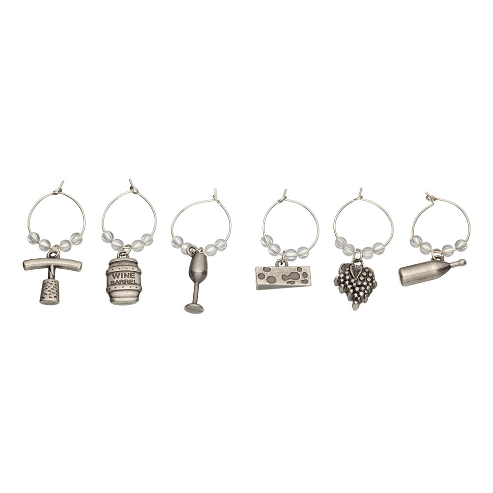 BarCraft Set of 6 Decorative Wine Charms-0