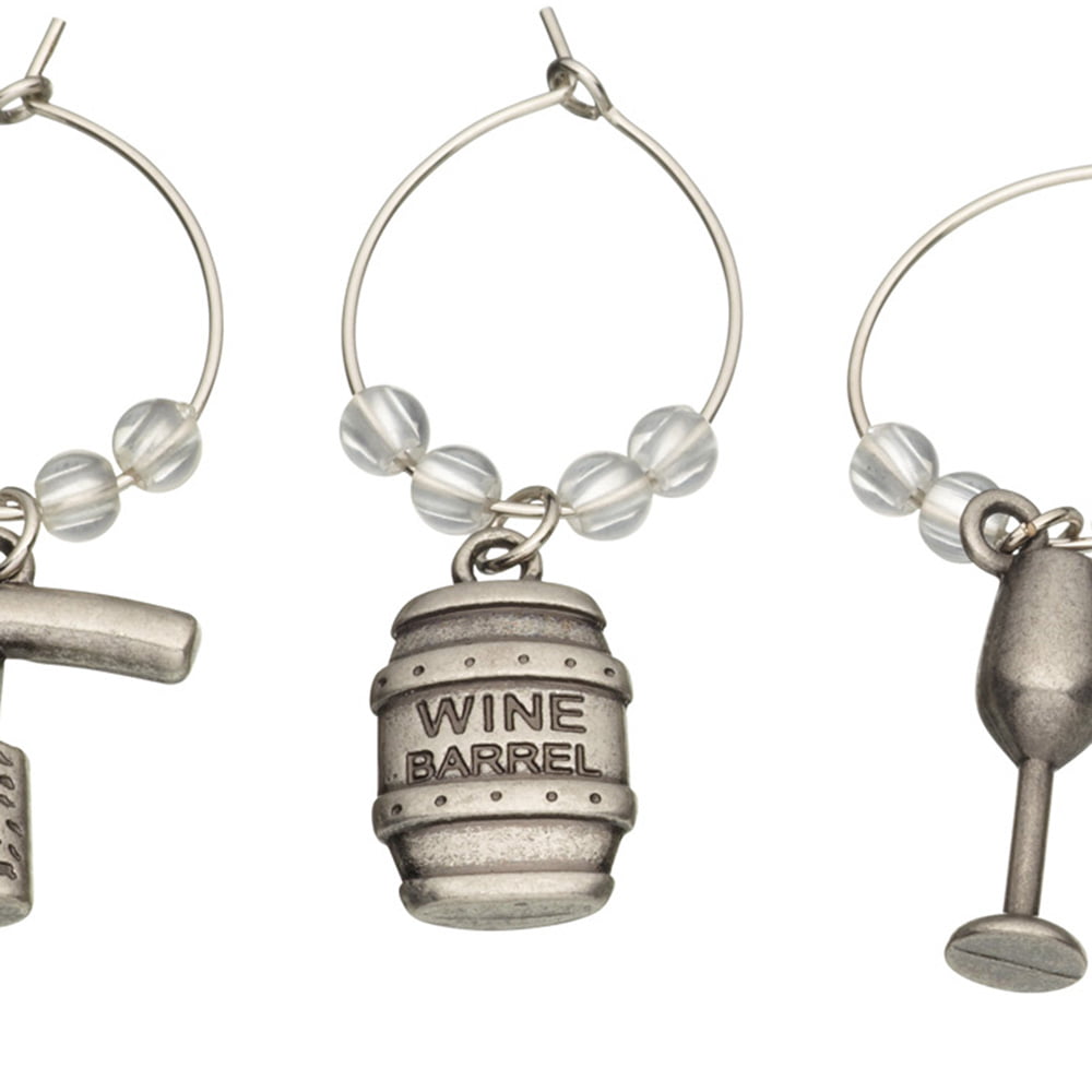 BarCraft Set of 6 Decorative Wine Charms-82313