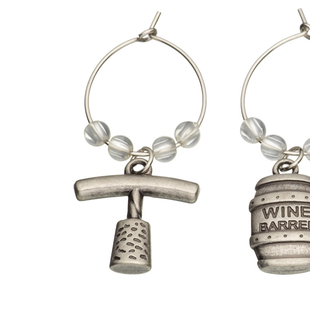 BarCraft Set of 6 Decorative Wine Charms-82312