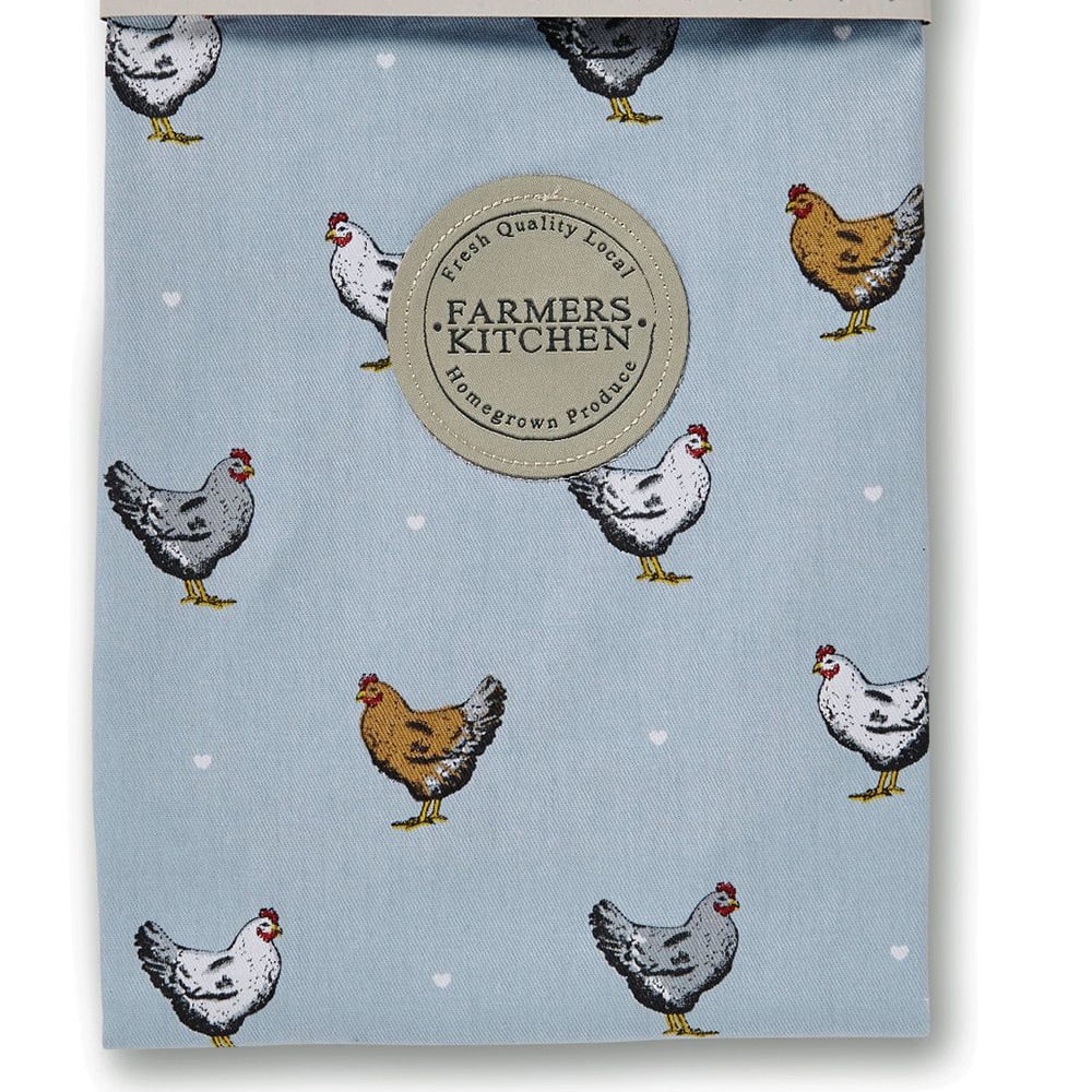 Cotton Apron Chickens Blue Farmers Kitchen Design from Cooksmart 100% Cotton Twill-82306