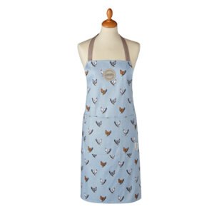 Cotton Apron Chickens Blue Farmers Kitchen Design from Cooksmart 100% Cotton Twill-0