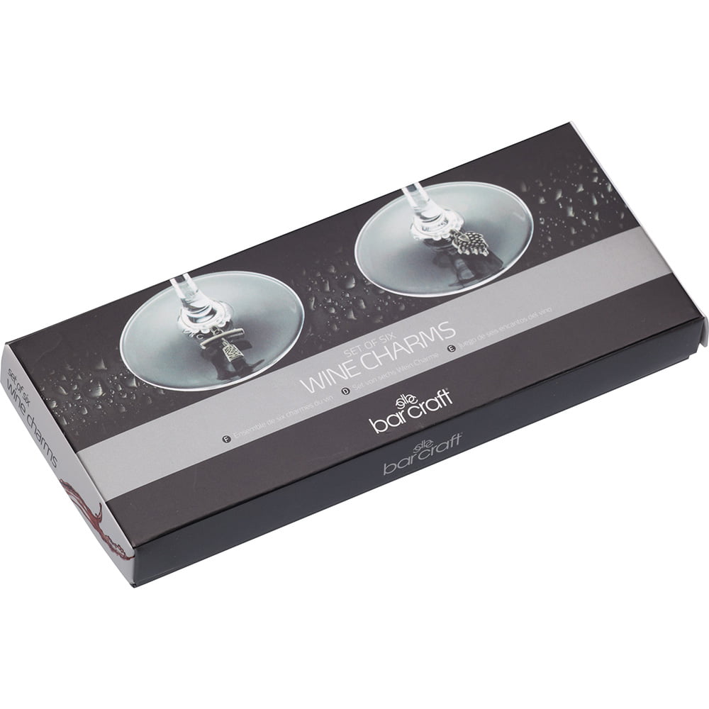 BarCraft Set of 6 Decorative Wine Charms-82310