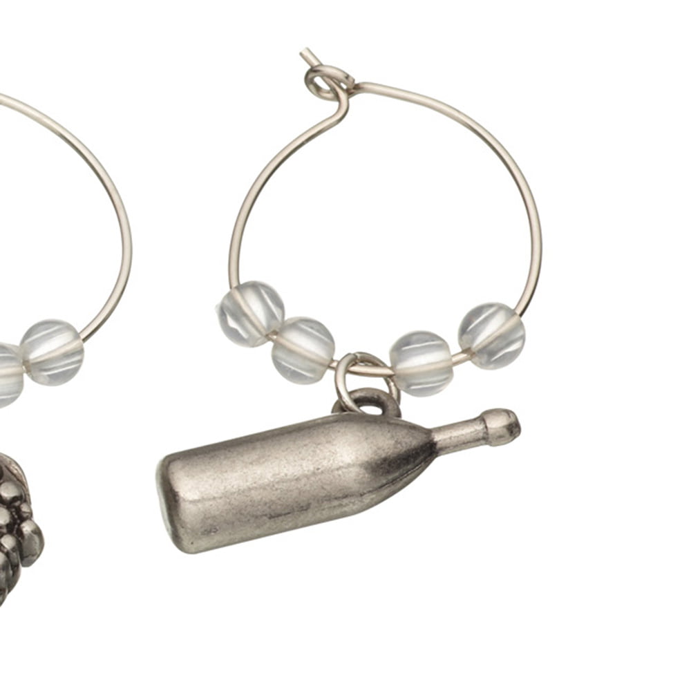 BarCraft Set of 6 Decorative Wine Charms-82317