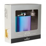 Hip Flask Exotic Rainbow with Easy Pour Funnel by BarCraft-79604