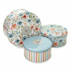 Country Floral Set 3 Cake Storage Tins From Cooksmart-0