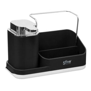 5five Black Sink Caddy with Soap Dispenser