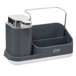 Grey Sink Tidy Caddy Organiser with lotion dispenser by 5Five Simply Smart-0