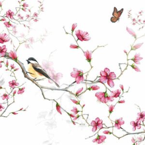 Luxury Paper Napkins Bird and Blossom 33x33cm by Ambiente-0