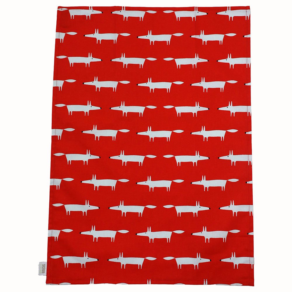 Scion Living Mr Fox Set of 2 Tea Towels - Red-0