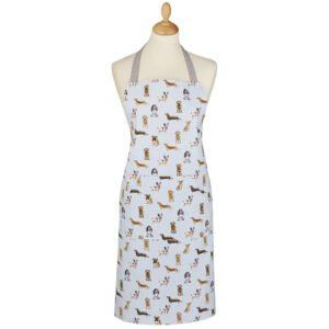 Cotton Apron sky Blue Curious Dogs by Cooksmart-0