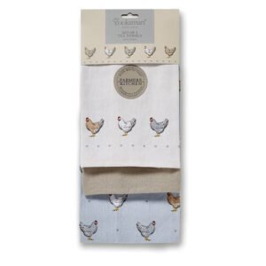 Cooksmart Farmers Kitchen Pack of 3 Tea Towels