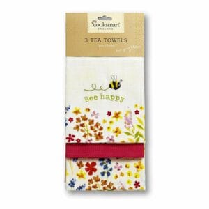 Tea Towels BEE HAPPY 3 Pack from Cooksmart