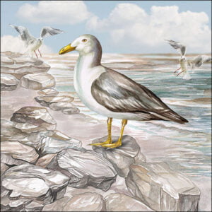 Ambiente Paper Napkins 33 Seagulls on the shore, 33cm x 33cm Pack of 20