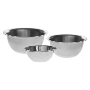 Set of 3 Stainless Steel Mixing Bowls 1L, 2L, & 3L.