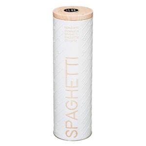 Embossed Metal Spaghetti Storage Container Scandi Nature Holds 1Kg of Spaghetti